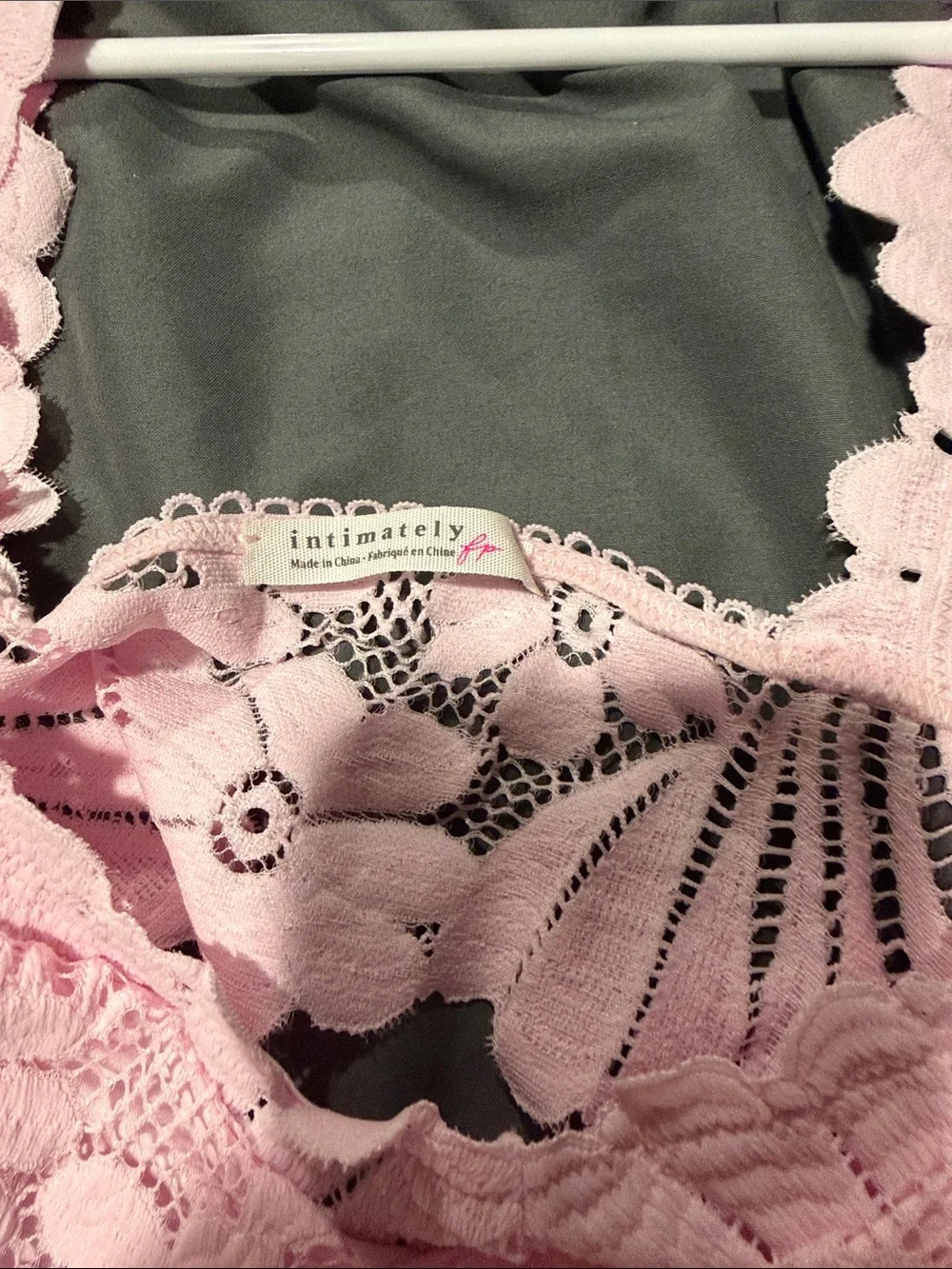 Free People Soft Pink Lace Babydoll Chemise